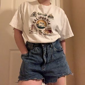 Vtg Cropped California T Shirt